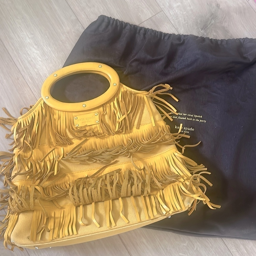 Rare Kate Spade Yuma Ida Leather Fringe Bag - Picture 16 of 17
